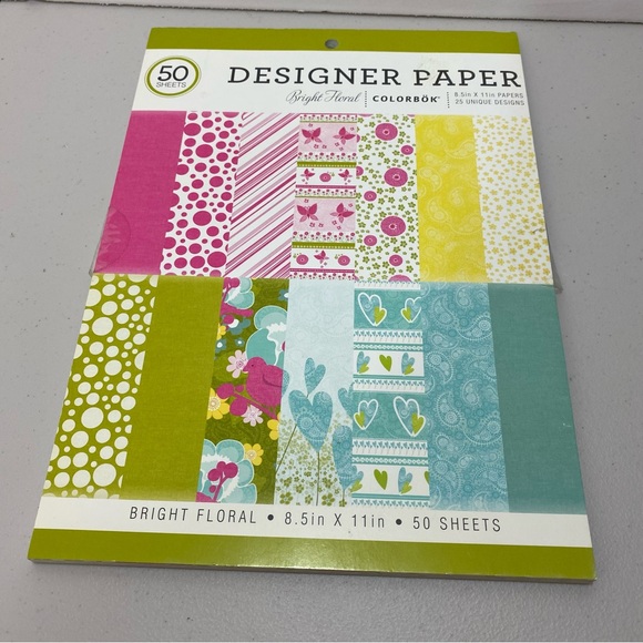 Colorbok Paper 50 Sheets Pattern Cutouts 8.5in x 11in Crafts Scrapbook Floral - Picture 5 of 6